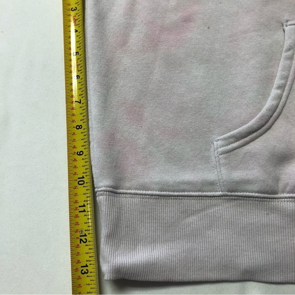 VERY Pale Pink/White Tye Dye Fuzzy Hoodie Size Small - Picture 8 of 9